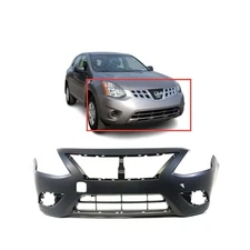Primed Front Bumper Cover Fascia for 2015-2018 Nissan Versa S SV Advance Sense