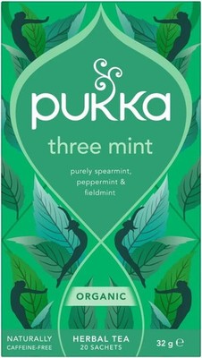 Pukka Three Mint Organic Herbal Tea | Infusion Selection Sleep Tea 20 Teabags