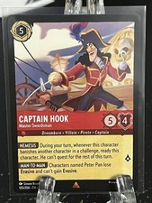 Captain Hook Master Swordsman Disney Lorcana Into the Inklands RARE