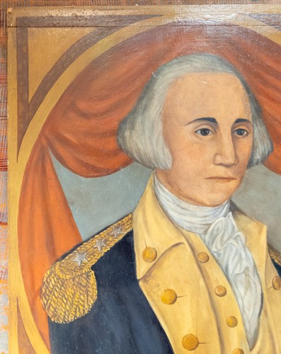 Antique Folk Art Painting of General George Washington on Wood Panel Early 20th. - Picture 4 of 11