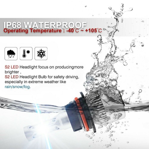 9004 HB1 LED Headlights Bulbs Kit High & Low Beam 6000K White 55W 8000LM New - Picture 9 of 12