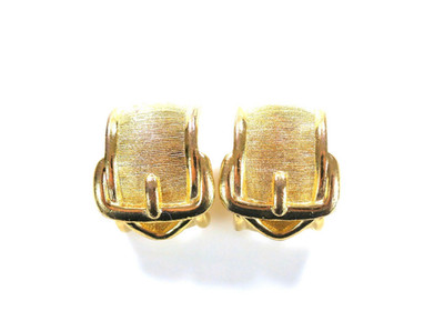 schöne Vintage-Ohrclips - CHRISTIAN DIOR - ''Gürtelschnalle'' - L=2,2cm