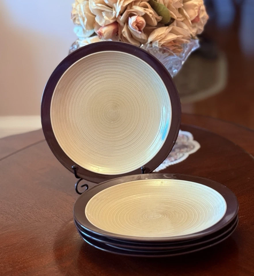 Vintage Retired Broyhill Attic Heirlooms Brown, Salad Plates, 8 In, Set Of 4 - Image 3 of 4