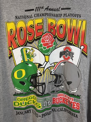Rare 2025 Rose Bowl Matchup Shirt Ohio St Oregon With Team Rosters On Back XXL