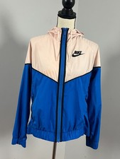 Nike Windrunner Jacket Pink Blue Full Zip Hooded 883495-403 Women's Large