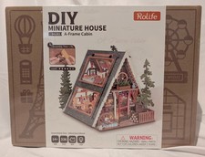 Rolife A-Frame Cabin DG181 DIY Miniature House Kit Wooden for Xmas Gift - NEW