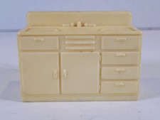 Vintage Marx Dollhouse Furniture 1960s Modern House Beige Kitchen Sink Counter