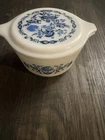 Pyrex Blue Onion Floral Willow Casserole Dish 1Qt Vintage #473 With Lid