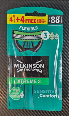 Wilkinson Sword Xtreme 3 Sensitive Disposable Razor Pack of 4 + 4 Free