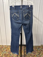 ARIAT REAL DENIM Jeans Women 30R Blue Mid Rise Stitching Boot Cut Cowgirl