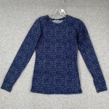 Warm Essentials By Cuddl Duds Top Womens S Blue Marled Long Sleeve Thumbholes