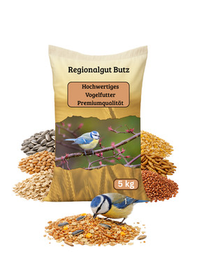 Vogelfutter 5 kg Premium mit Mehlwürmern für alle 4 Jahreszeiten