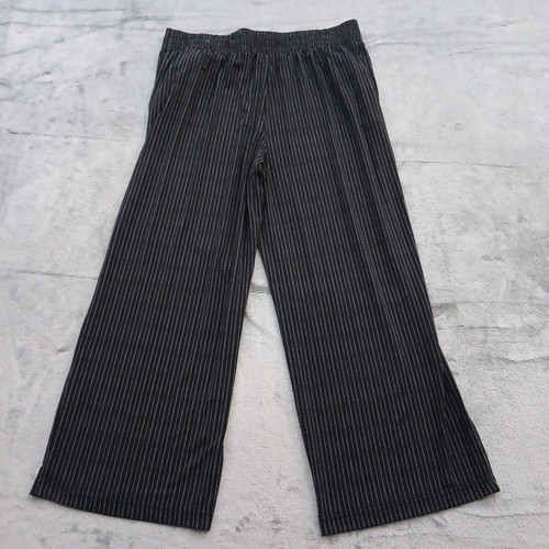 Pantalones capri Maurices para mujer medianos negros a rayas pierna ancha bolsillos - Imagen 6 de 8