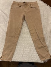 Ralph Lauren Sport Womens Size 31 Riding Pants Tan Snap Ankles Equestrian VNTG