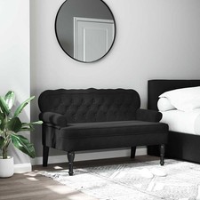 Bank mit Rückenlehne Schwarz 119,5x64,5x75 cm Samt Bank Bänke Sitzbank vidaXL