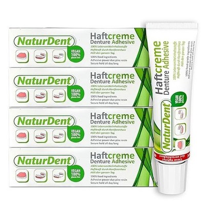 Natural Strong Denture Adhesive  holds Dentures Longer and Stronger No Zinc No P