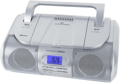 Portable CD/MP3/USB Boombox FM PLL Radio Bluetooth USB Port  Silver
