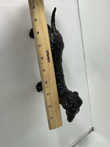 Figurine 8" vintage sculpture chien teint noir oeuvre brutaliste - Photo 10/10