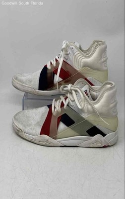 Fila Womens The Cage 17 White Blue Red Lace-Up High Top Sneaker Shoes Size 5.5