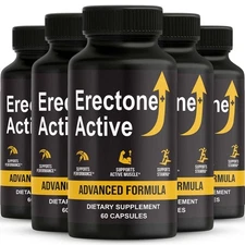 (5 Pack) Erectone+ Active for Men, Erectone Plus Active Advanced Male Support