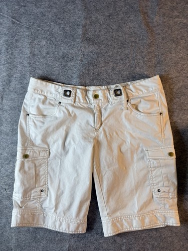 Vintage Athleta Kick It Organic Cotton Cargo Shorts White Womens Size 2XL - Picture 3 of 16