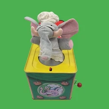 Vintage Bolz Chef Elephant Jack In The Box Childrens Toy Made Germany RARE