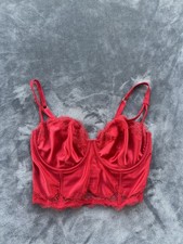 Victoria's Secret red lace corset with lace trim, size 36DD lingerie