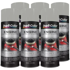 Duplicolor DE1650 (6-Pack), Engine Enamel Paint, Cast Aluminum, 12 oz Aerosol