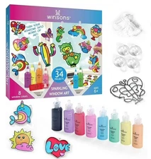 Winsons All In One Sparkling Window Paint Art Non Toxic For Kids