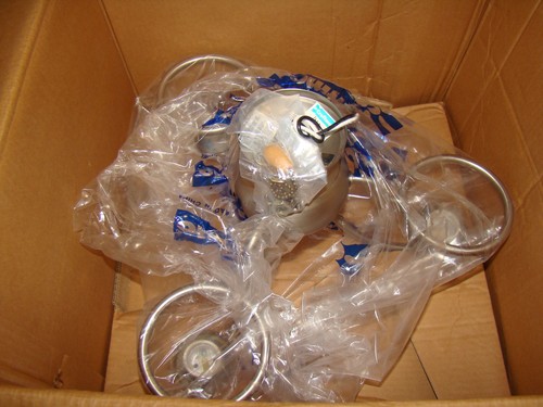 Sunlit Lighting Ceiling Fan Light Kit LK54-BN (3) Crackle Glass Domes, Chrome - Picture 6 of 9