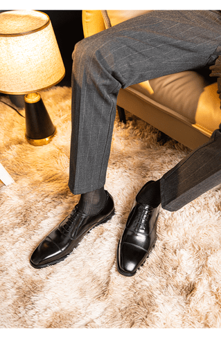Zapatos Oxford Para Hombres Cuero Real Cuero de Vaca Con Cordones Vestido Formal Negocios Boda Talla - Imagen 11 de 17