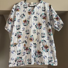 Disney Mickey Mouse  Minnie Mouse Scrub Top Size Adult Medium