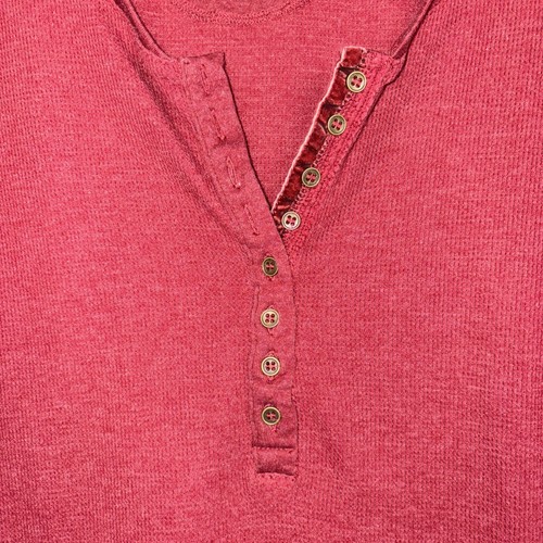 Eddie Bauer Shirt Womens XL Red Henley Knit Casual Outdoors - Picture 4 of 8