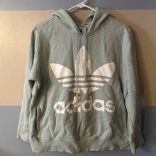 Adidas Women s Hoodie Sweatshirt Side Pockets Mint Green Size Large