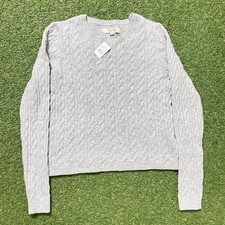 Loft Sweater Womens X-Small Cable Knit Pullover Top Crew Neck Stretch XS NWT 55