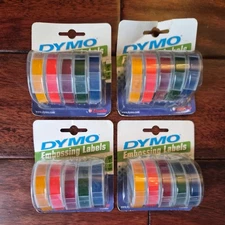 Lot of 4 DYMO embossing labels 99786 rainbow Pack 5 Colors