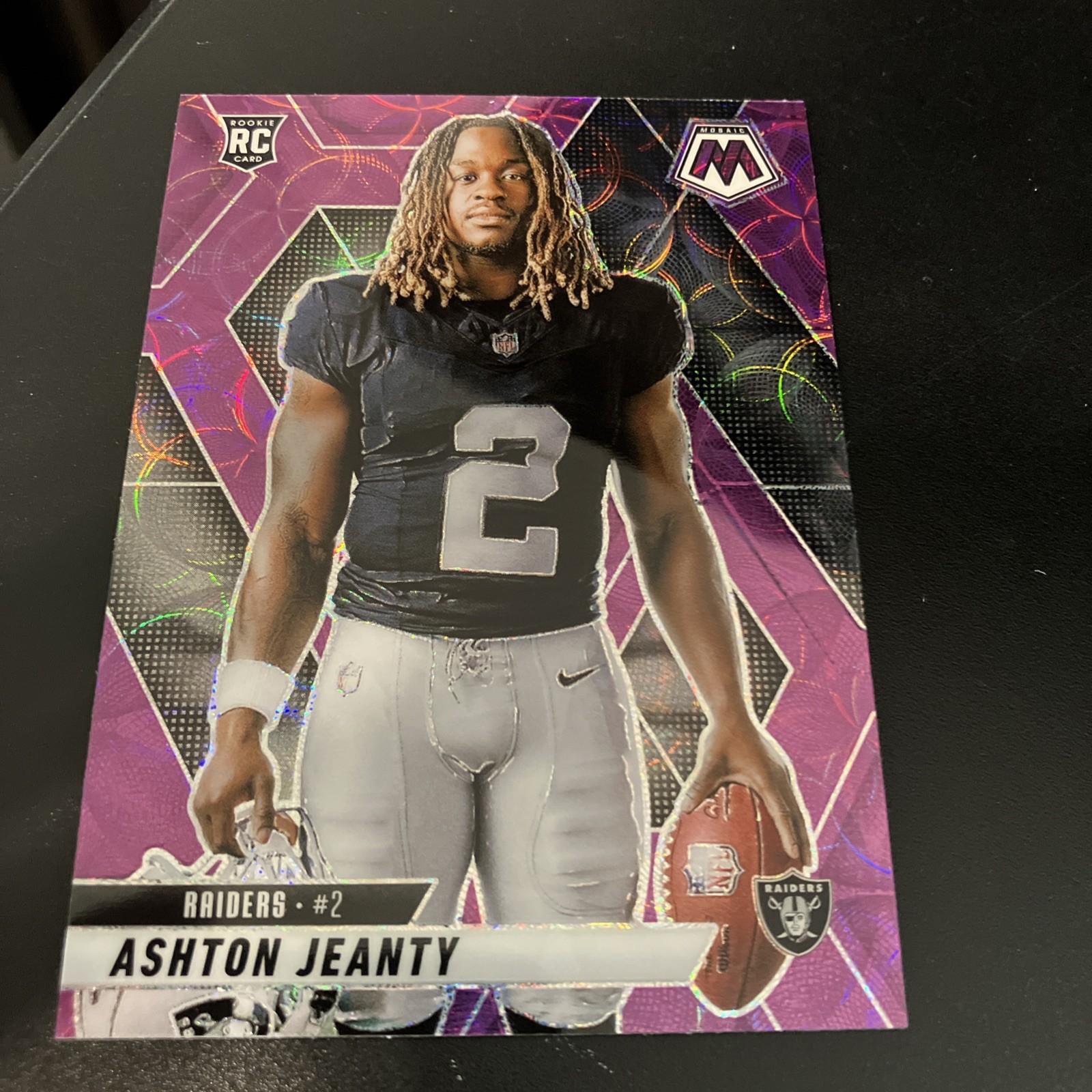 Ashton Jeanty 2025 Mosaic #287 Purple Scope Variation Mosaic Prizm Rookie (RC)
