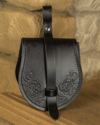 Mytholon Kattegat Wikinger Gürteltasche Leder Schwarz Medium Mittelalter  #16353