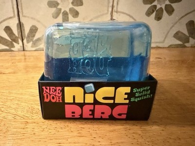NeeDoh Nice Berg Blue XL Giant Nee Doh Niceberg Solid Squish Cube Ice Block