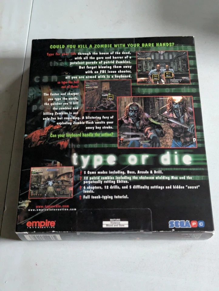 The Typing Of The Dead Sega Big Box Windows 95/98/Me, PC CD-ROM Brand New Sealed - Image 2 of 2
