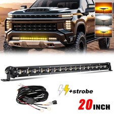 20inch Led Work Light Bar White Yellow Strobe Driving Offroad 4wd Truck Wwire