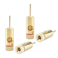 Gold Plated HiFi 2mm Pin Speaker Audio Cable 4Pcs Banana Plugs Connector Adapter