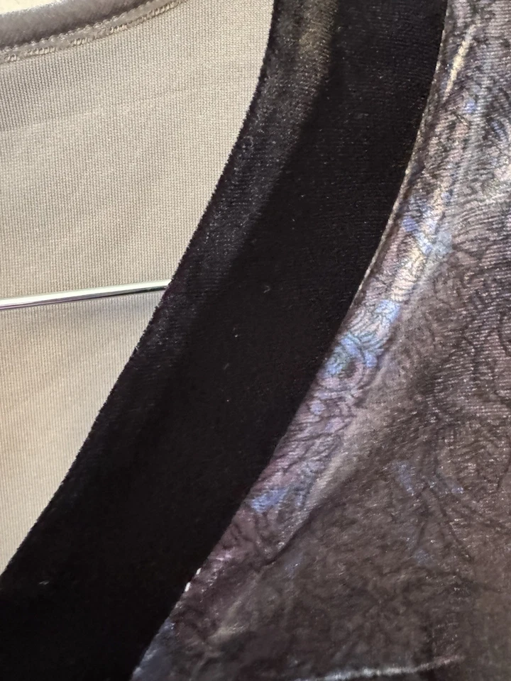 Blusa Y2K caprichosa gótica manga sino aparada de veludo com amarração nas costas tamanho G - Imagem 3 de 4