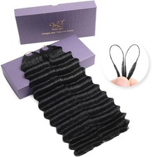 Deep Wave Human Crochet Hair for Women Curly Crochet Human Hair Bundles 16 Inc