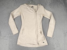 The North Face Hoodie Womens Small Beige Full Zip Cardigan Thumbhole Jacket Top