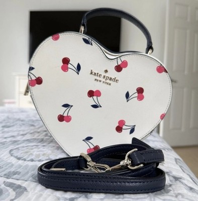 AUTHENTIC Kate Spade Love Shack Cherrie Cherry Heart Crossbody WHITE Pink