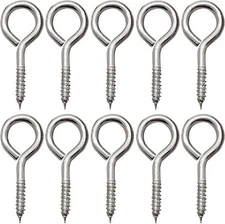 WANBAO 30 Pcs 2 inch Screw Eyes Metal Screw Hooks Ring Screws