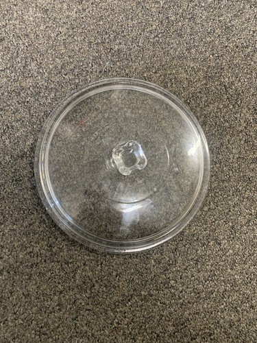 VIntage Pyrex 8.5" Round Glass Lid (Only) Square Handle #48 (On Edge) - Picture 2 of 8