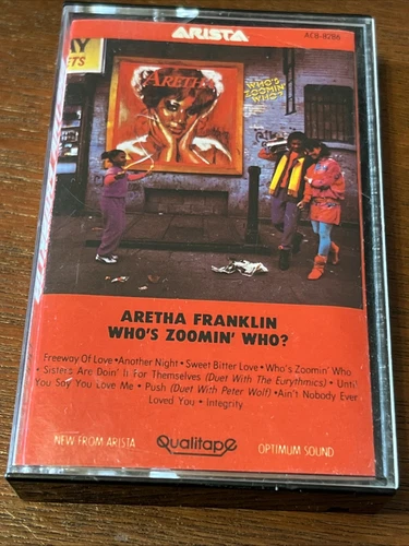 ARETHA FRANKLIN WHO'S ZOOMIN' WHO? CASSETTE TAPE Vintage Soul 1980's Tested - Picture 1 of 8
