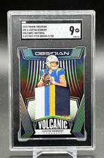 2020 Obsidian Volcanic Justin Herbert 4 COLOR PATCH /50 Rookie RC Jersey SGC 9